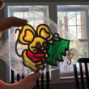 Vintage Sunlights window cling stained glass Sun catcher Window Decor mouse